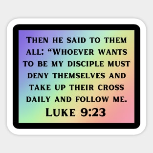 Bible Verse Luke 9:23 Sticker